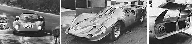 '65 spec Ferrari P2 pits: late P4 (at Daytona) with ducts: later P4 airflow mods